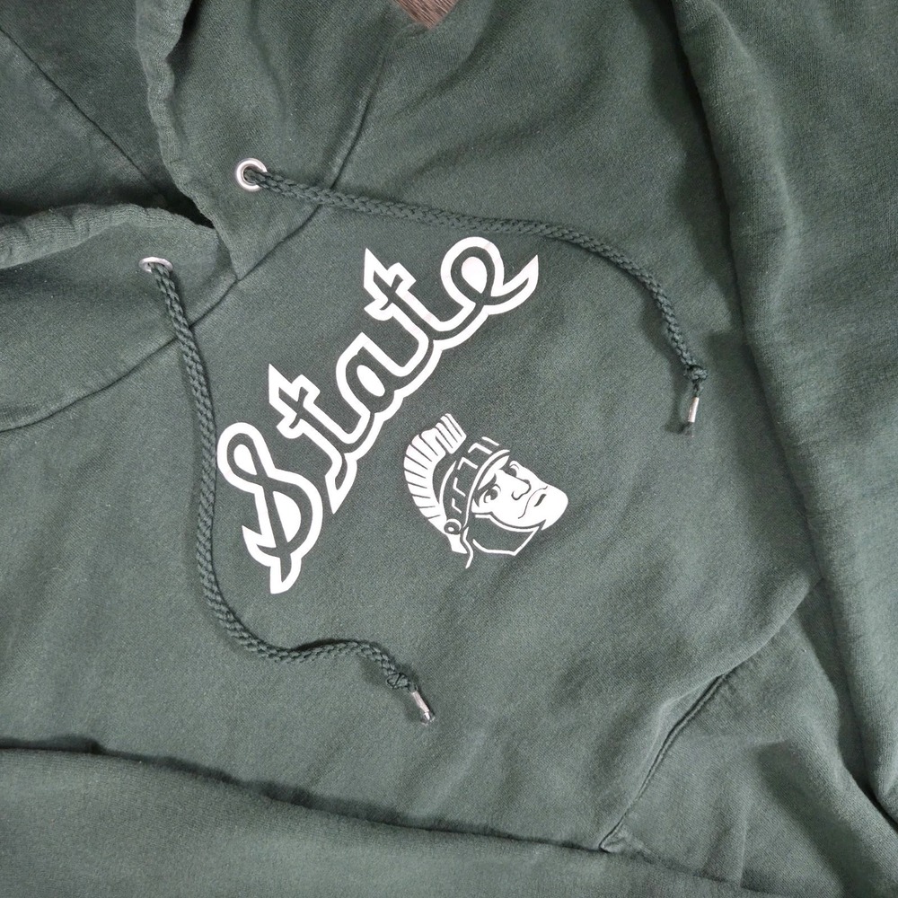 VTG 90s Y2K Hanes Ultimate Michigan State Spartans Logo Pullover Hoodie Mens M